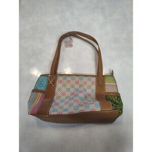 Relic Fossil Patterned Multi-Color Purse double Handle SEE PHOTOS For Flaws